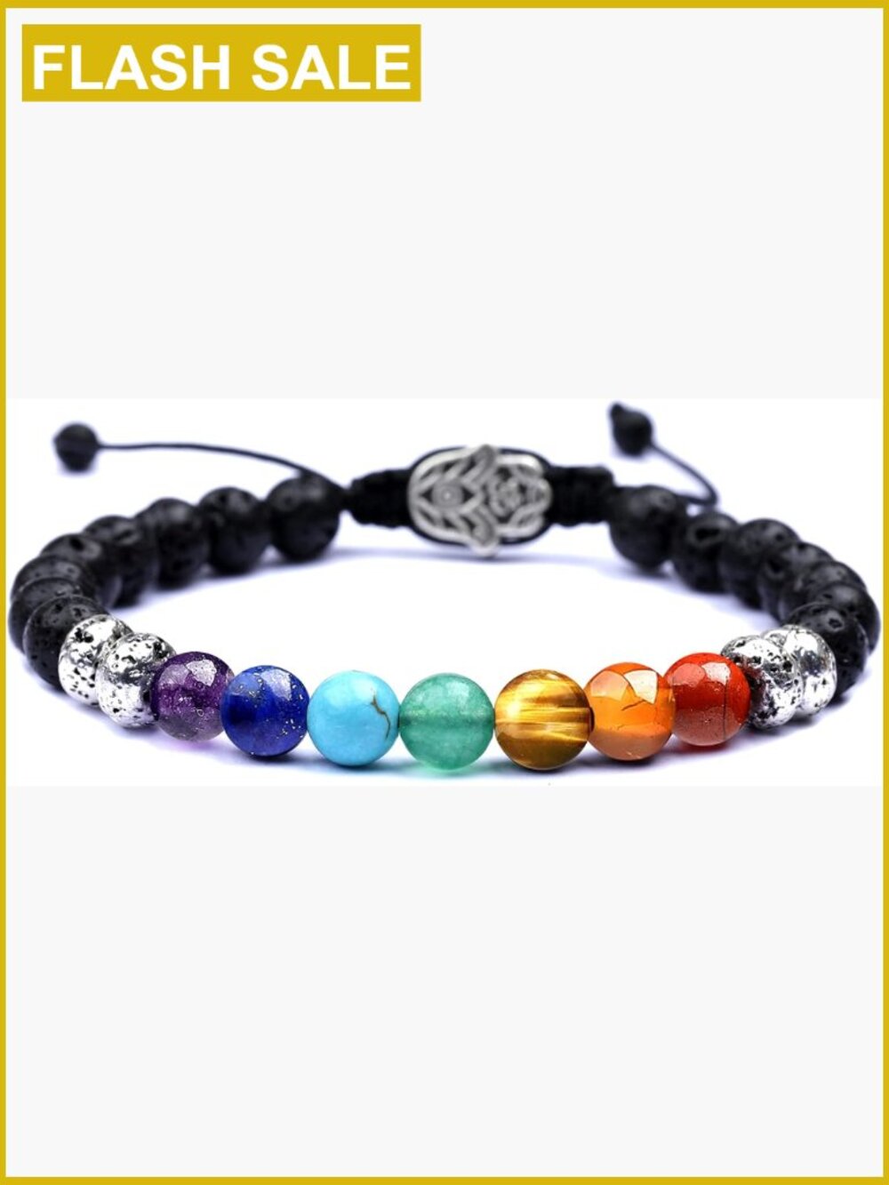 7 Chakra Healing Crystal Stretch Bracelet, Adjustable, Meditation Gift